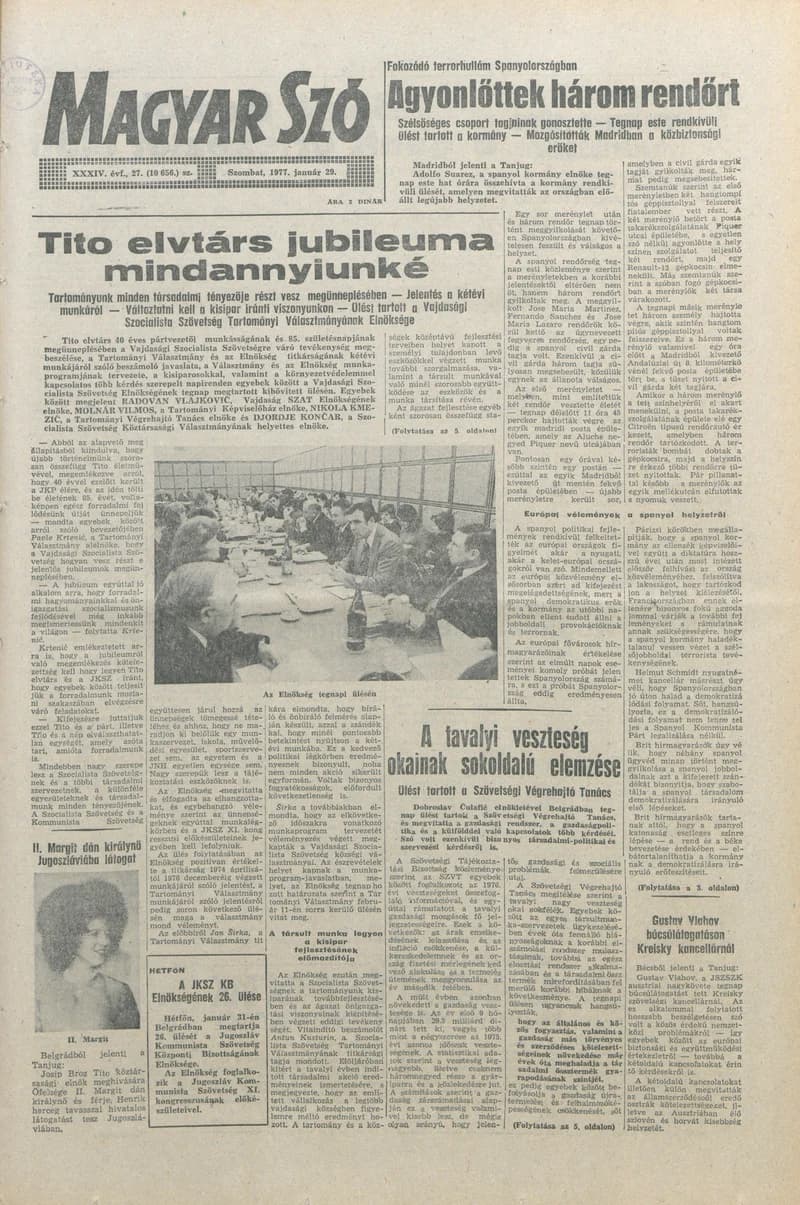 Magyar Szó, 34. évf. 1977. január 29. 27. sz.