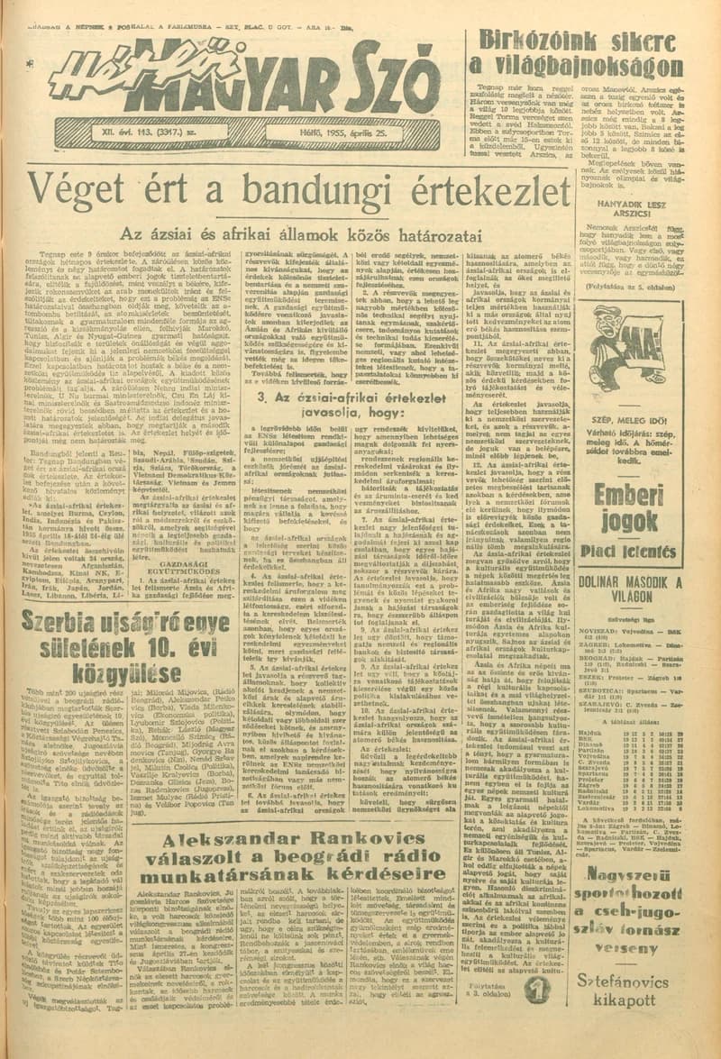 Magyar Szó, 12. évf. 1955. április 25. 113. sz. 1–6. oldal
