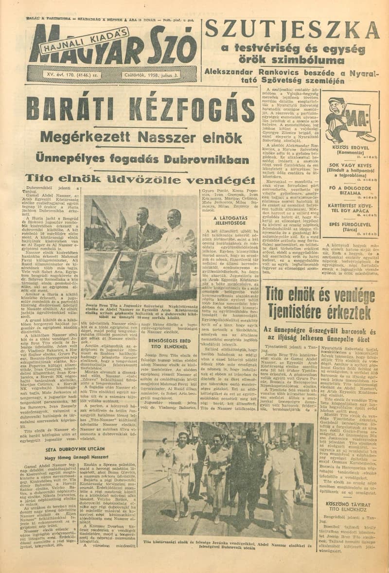 Magyar Szó, 15. évf. 1958. július 3. 170. sz. 1–14. oldal