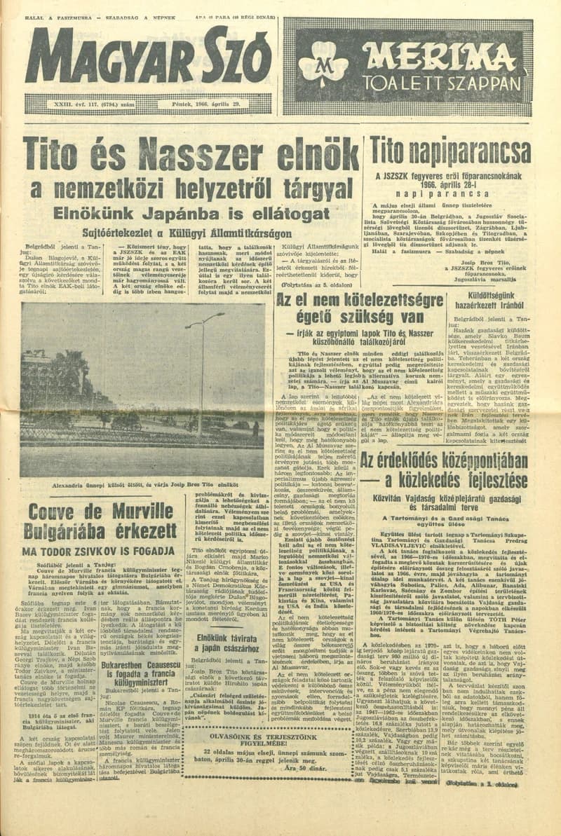 Magyar Szó, 23. évf. 1966. április 29. 117. sz.