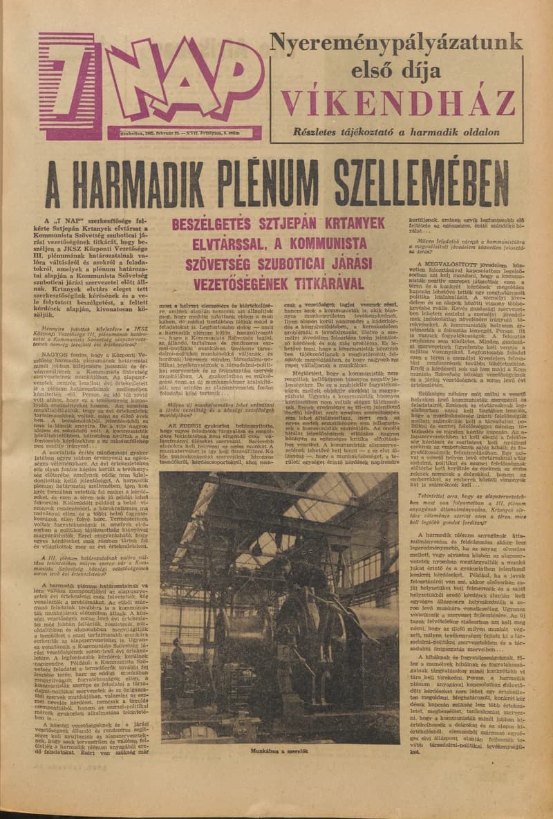 7 Nap, 17. évf. 1962. február 23. 8. sz. 1–30. oldal