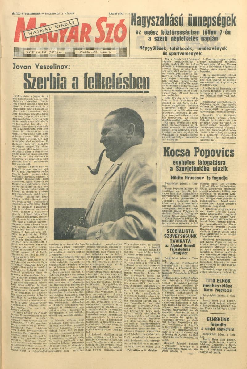 Magyar Szó, 18. évf. 1961. július 7. 157. sz. 1–12. oldal