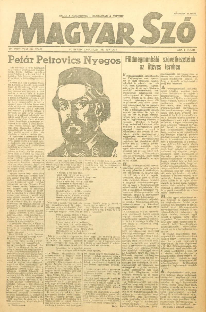 Magyar Szó, 4. évf. 1947. június 8. 142. sz. 1–8. oldal
