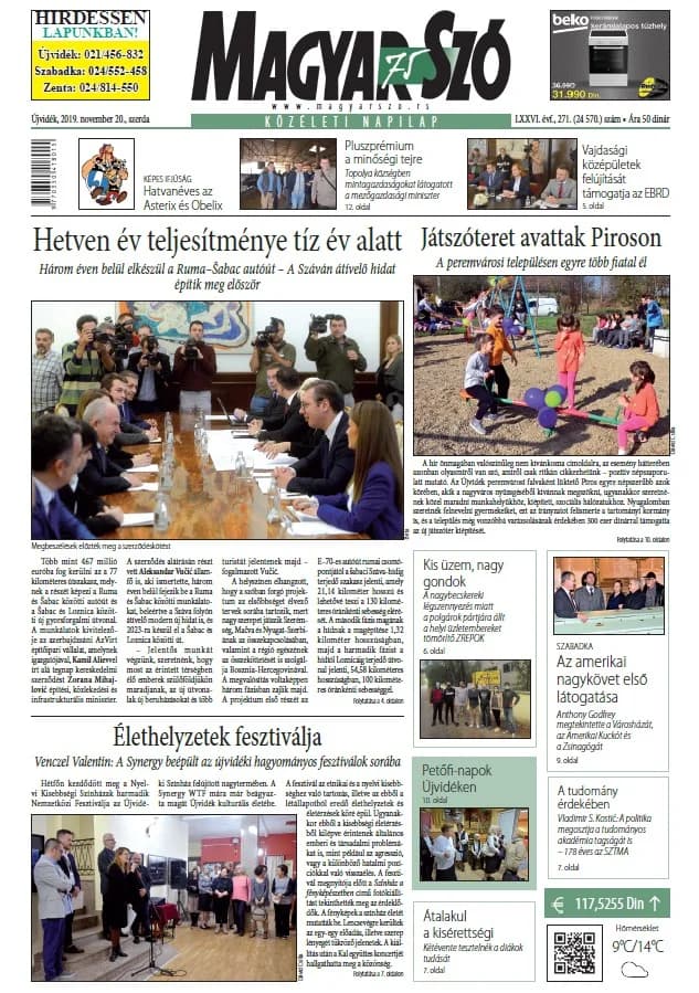 Magyar Szó, 76. évf. 2019. november 20. 271. sz. 1–16. oldal