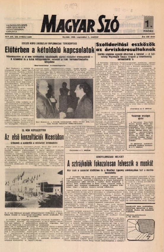 Magyar Szó, 45. évf. 1988. szeptember 3. 243. sz.