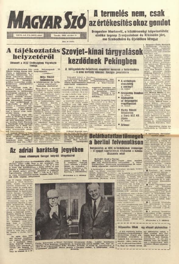 Magyar Szó, 26. évf. 1969. október 8. 278. sz. 1–16. oldal