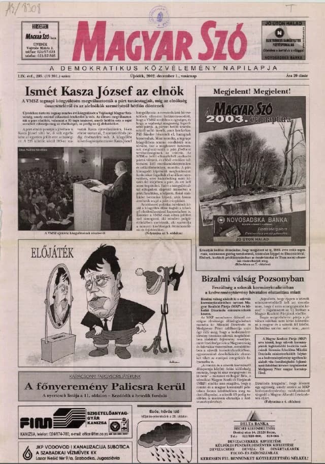 Magyar Szó, 59. évf. 2002. december 1. 285. sz. 1–28. oldal