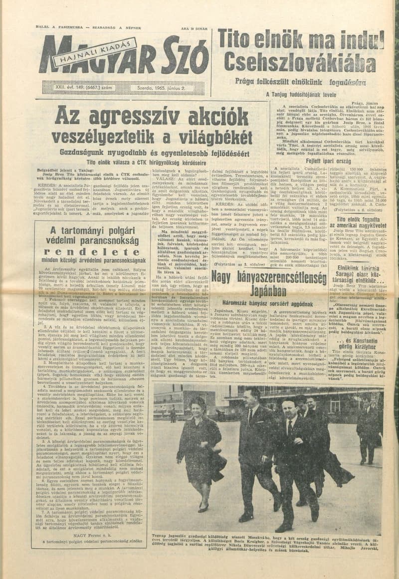 Magyar Szó, 22. évf. 1965. június 2. 149. sz. 1–16. oldal