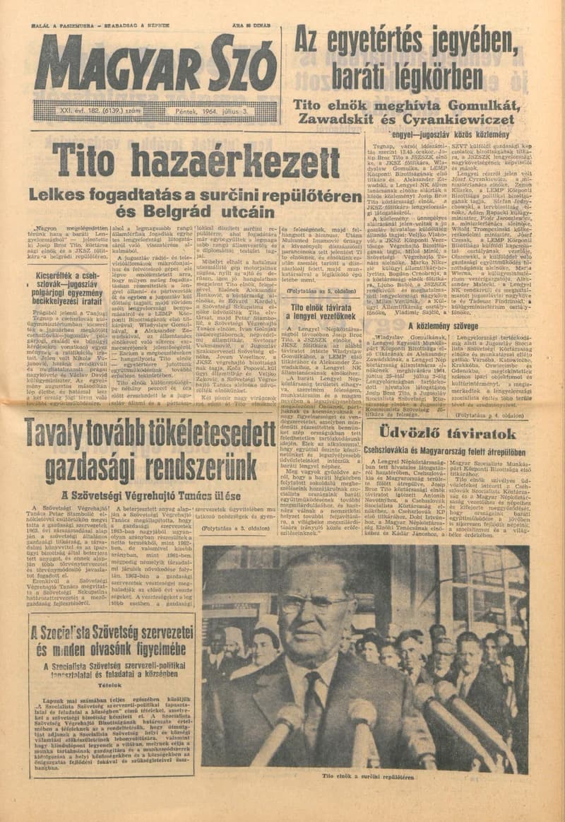 Magyar Szó, 21. évf. 1964. július 3. 182. sz. 1–12. oldal