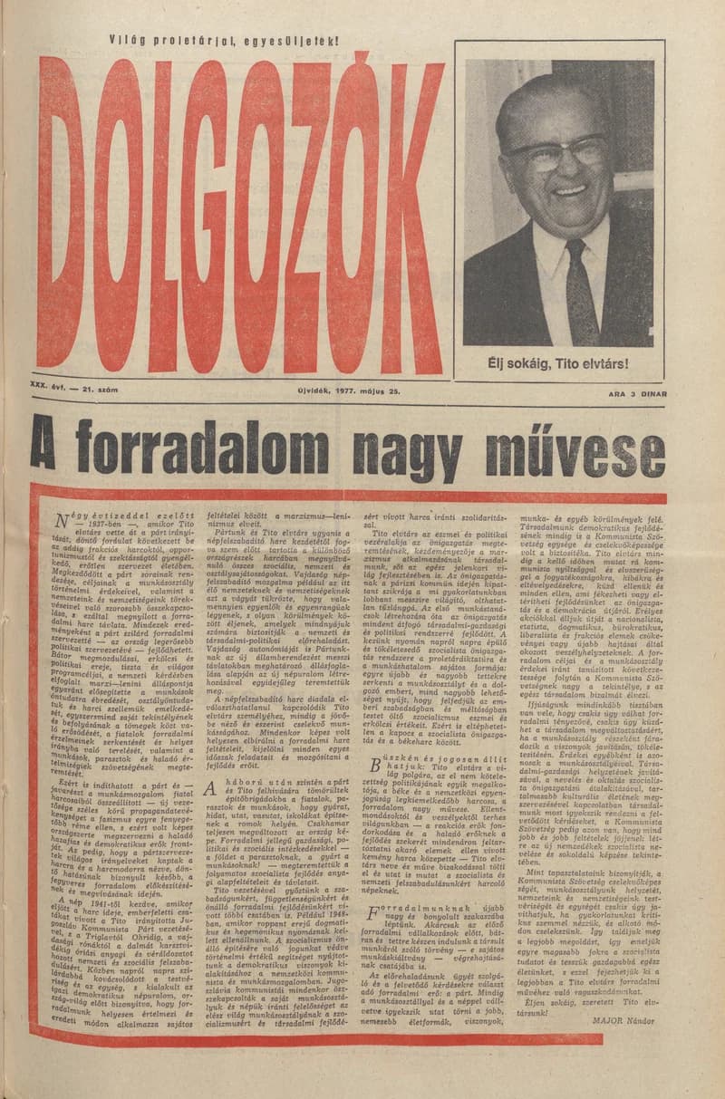 Dolgozók, 31. évf. 1977. május 25. 21. sz.