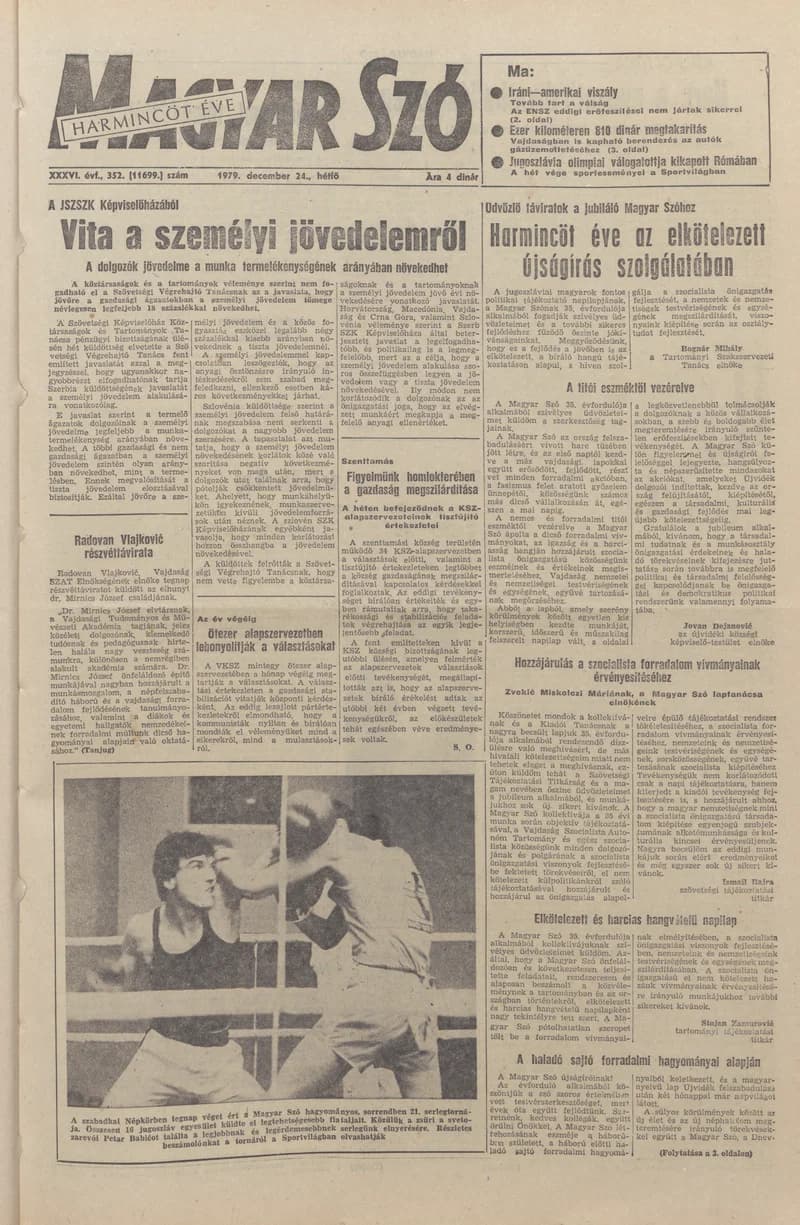 Magyar Szó, 36. évf. 1979. december 24. 352. sz. 1–16. oldal