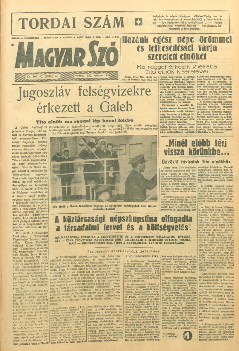 Magyar Szó, 12. évf. 1955. február 11. 40. sz. 1–10. oldal