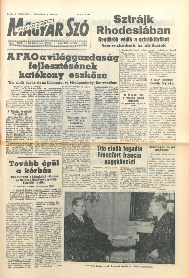Magyar Szó, 22. évf. 1965. november 23. 323. sz.