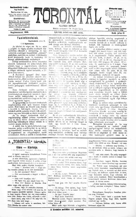 Torontál, 28. évf. 1899. július 18. 162. sz.