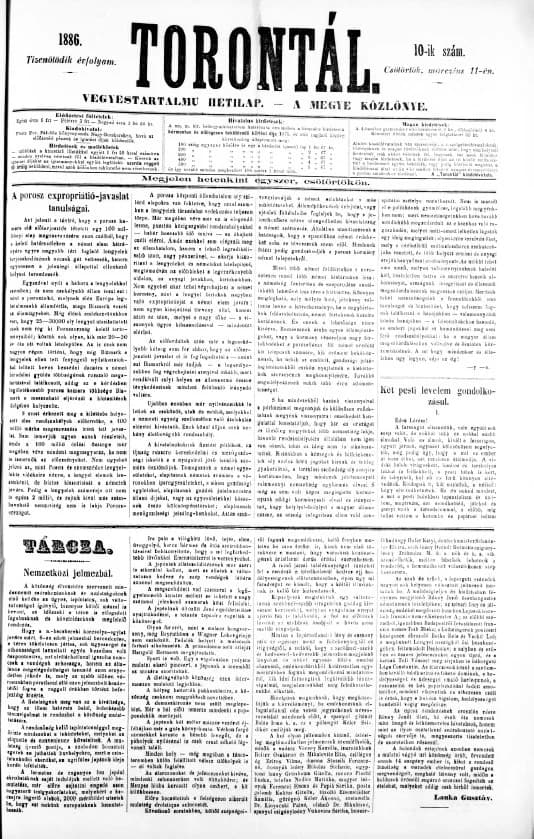 Torontál, 15. évf. 1886. március 11. 10. sz.