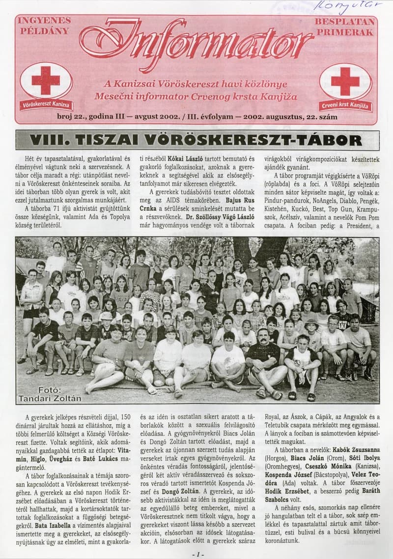 Informator, 3. évf. 2002. augusztus 1. 22. sz.