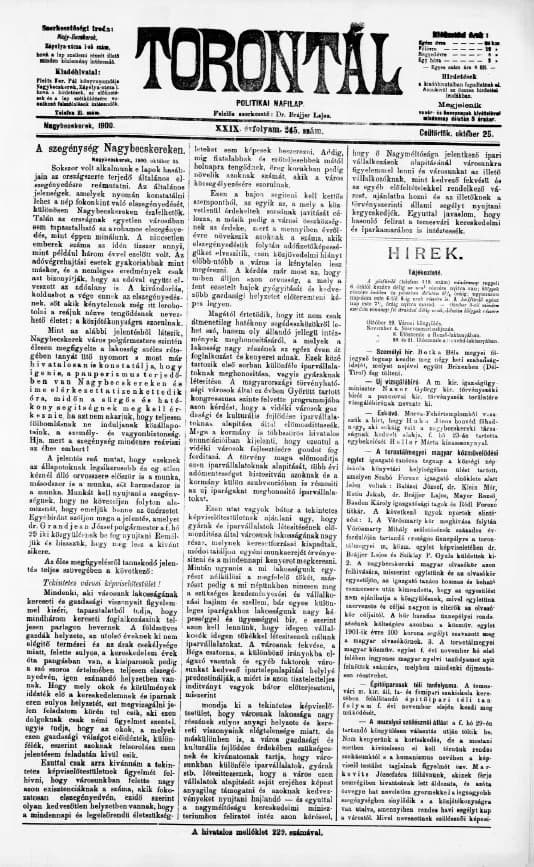 Torontál, 29. évf. 1900. október 25. 245. sz.