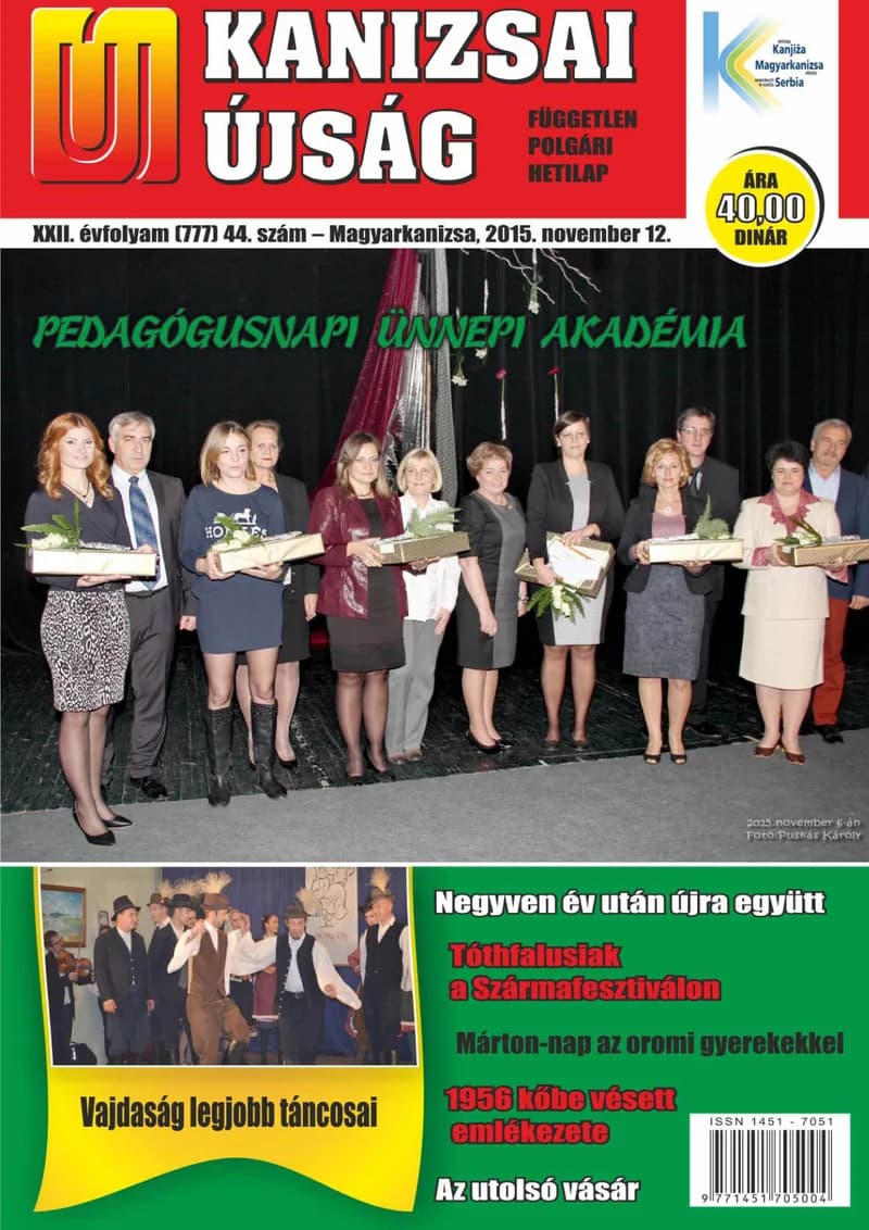 Új Kanizsai Újság, 22. évf. 2015. november 12. 44. sz.
