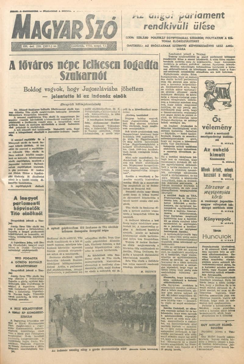Magyar Szó, 13. évf. 1956. szeptember 13. 250. sz. 1–8. oldal