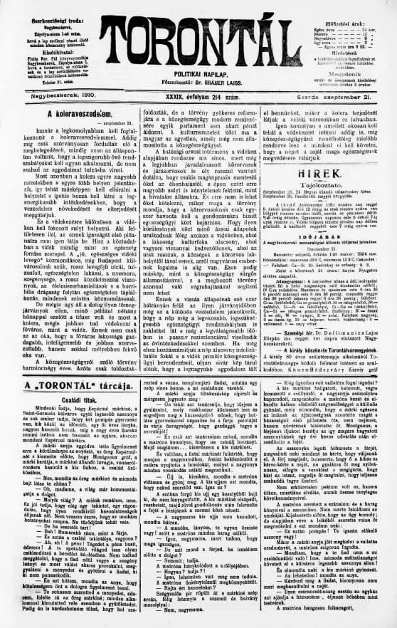 Torontál, 39. évf. 1910. szeptember 21. 214. sz.