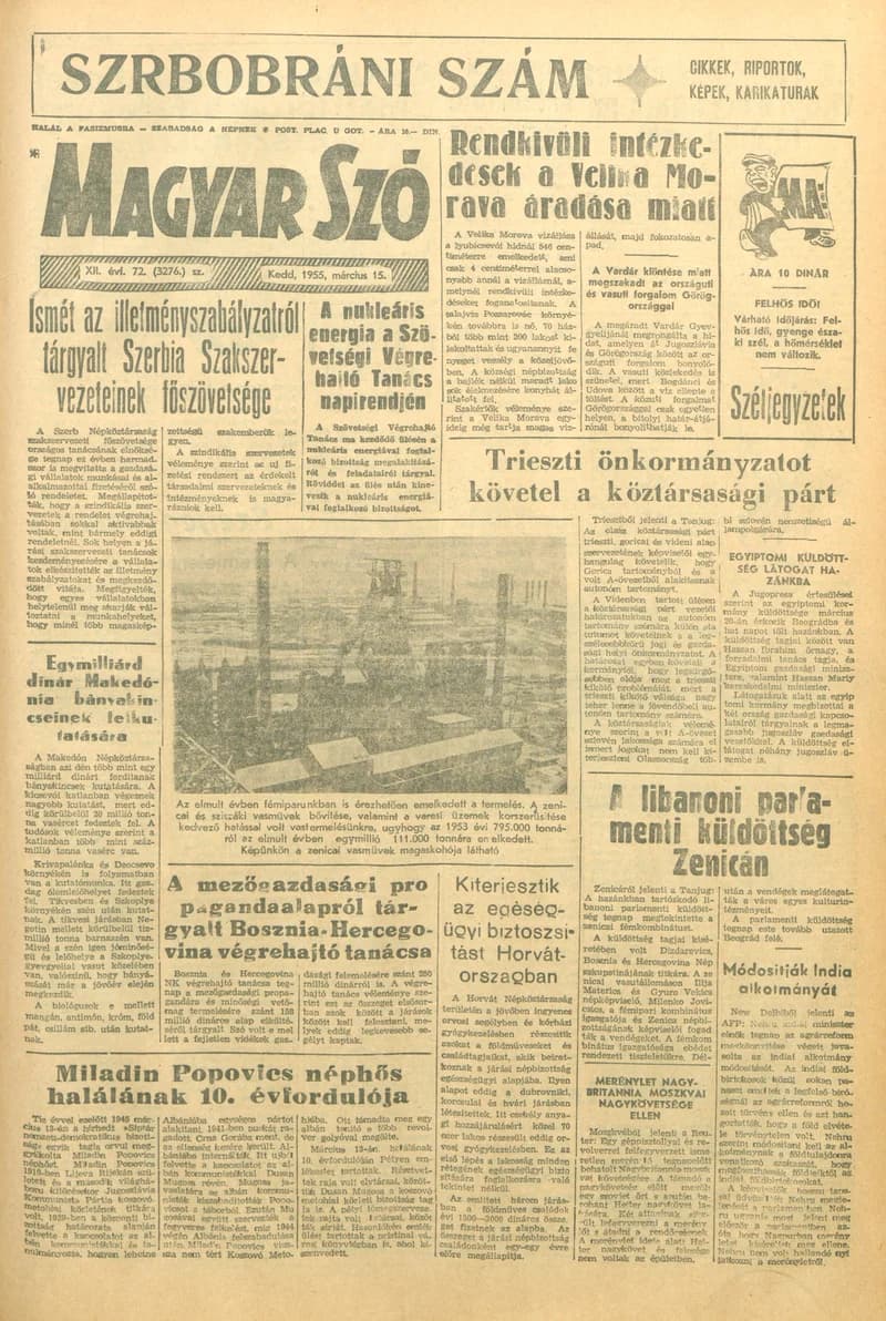 Magyar Szó, 12. évf. 1955. március 15. 72. sz. 1–8. oldal