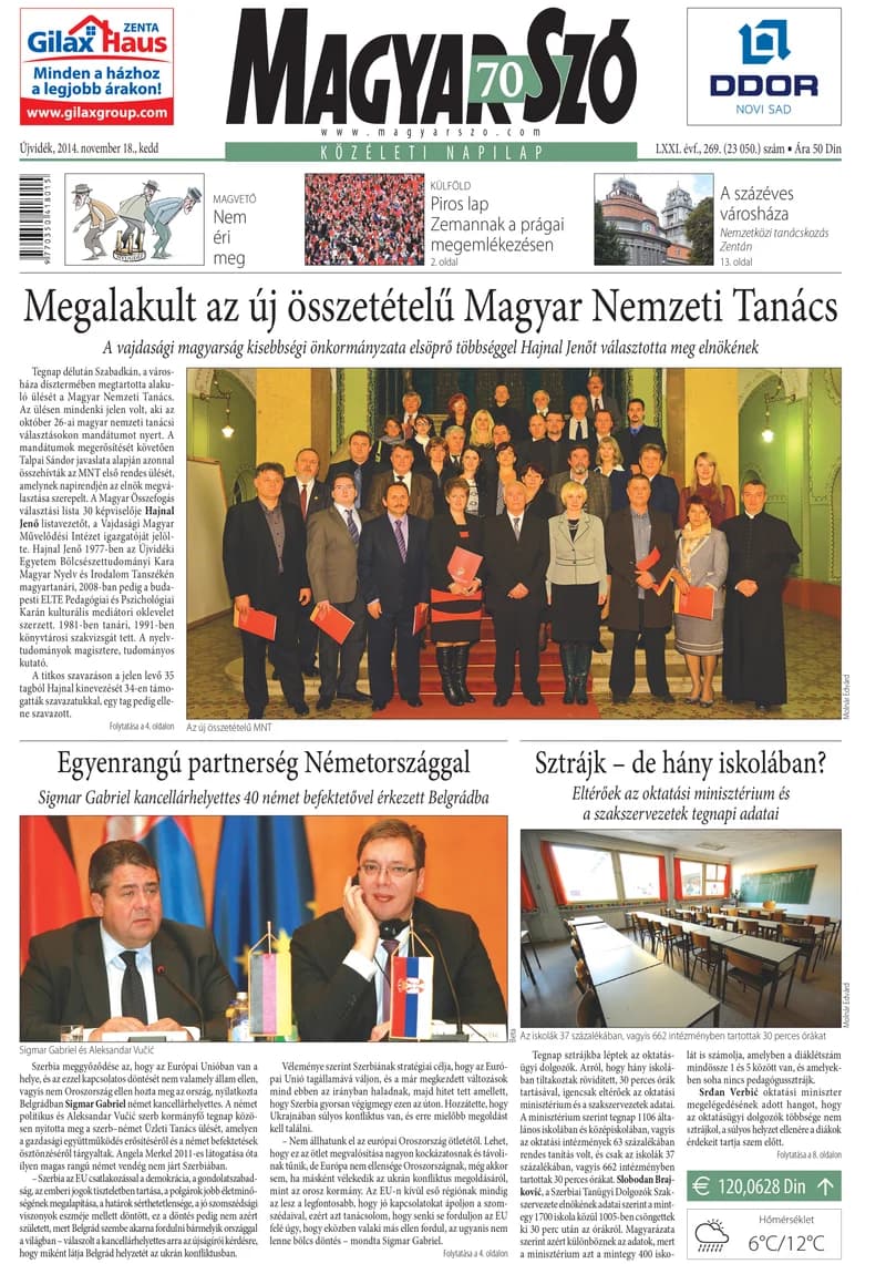 Magyar Szó, 71. évf. 2014. november 18. 269. sz. 1–20. oldal