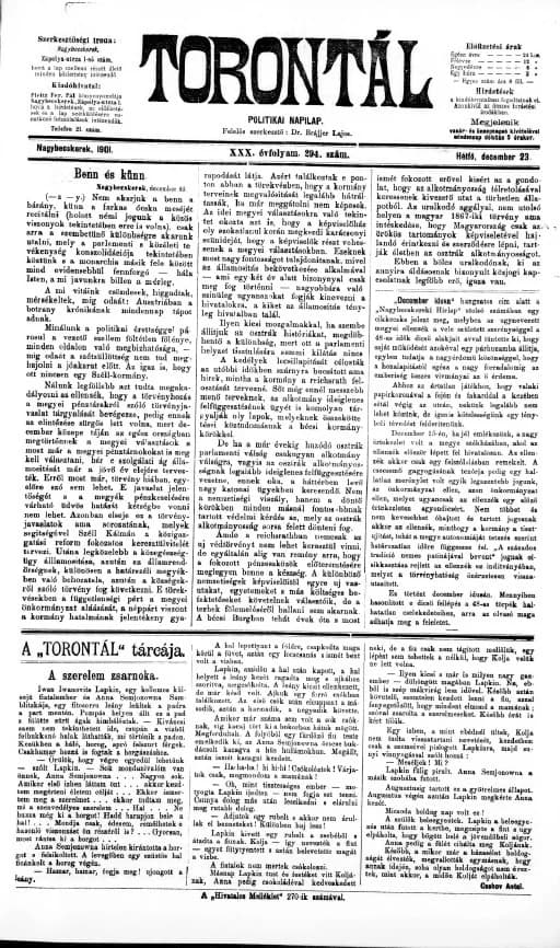 Torontál, 30. évf. 1901. december 23. 294. sz.