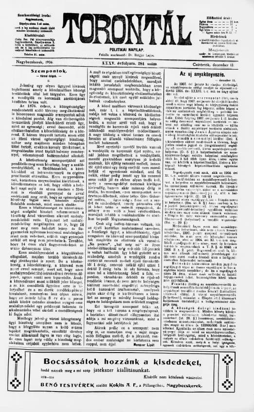 Torontál, 35. évf. 1906. december 13. 284. sz.