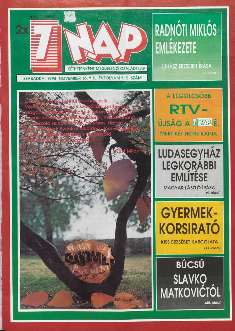 7 Nap, 49. évf. 1994. november 16. 5. sz. 1–52. oldal