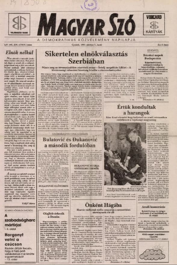 Magyar Szó, 54. évf. 1997. október 7. 236. sz. 1–16. oldal