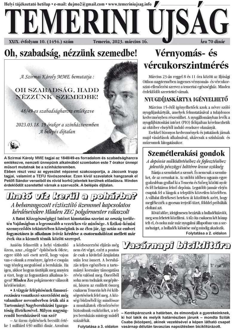 Temerini Újság, 29. évf. 2023. március 16. 10. sz.