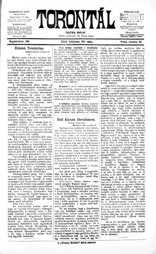 Torontál, 30. évf. 1901. november 22. 268. sz.