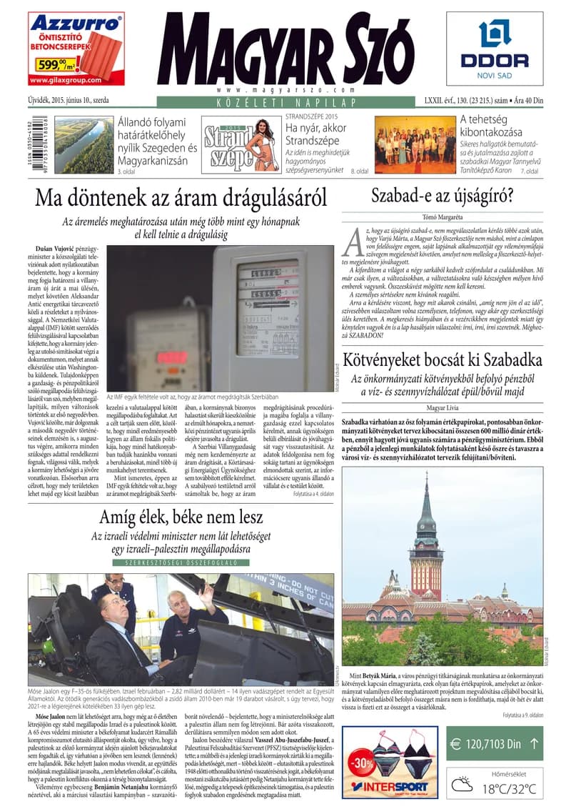 Magyar Szó, 72. évf. 2015. június 10. 130. sz. 1–16. oldal