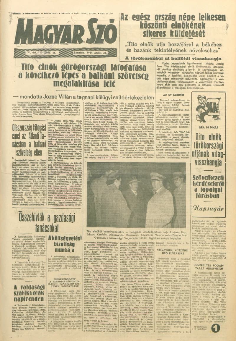Magyar Szó, 11. évf. 1954. április 24. 110. sz. 1–8. oldal