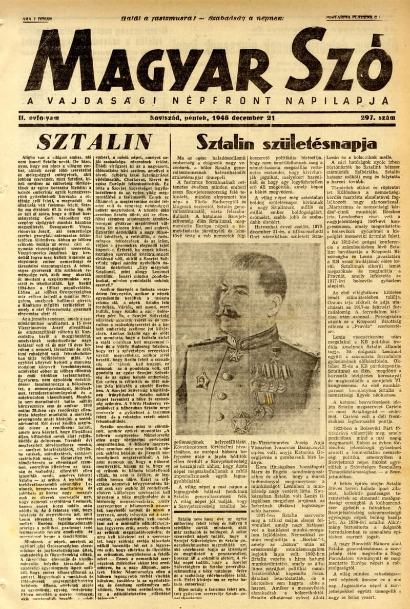 Magyar Szó, 2. évf. 1945. december 21. 297. sz. 1–4. oldal