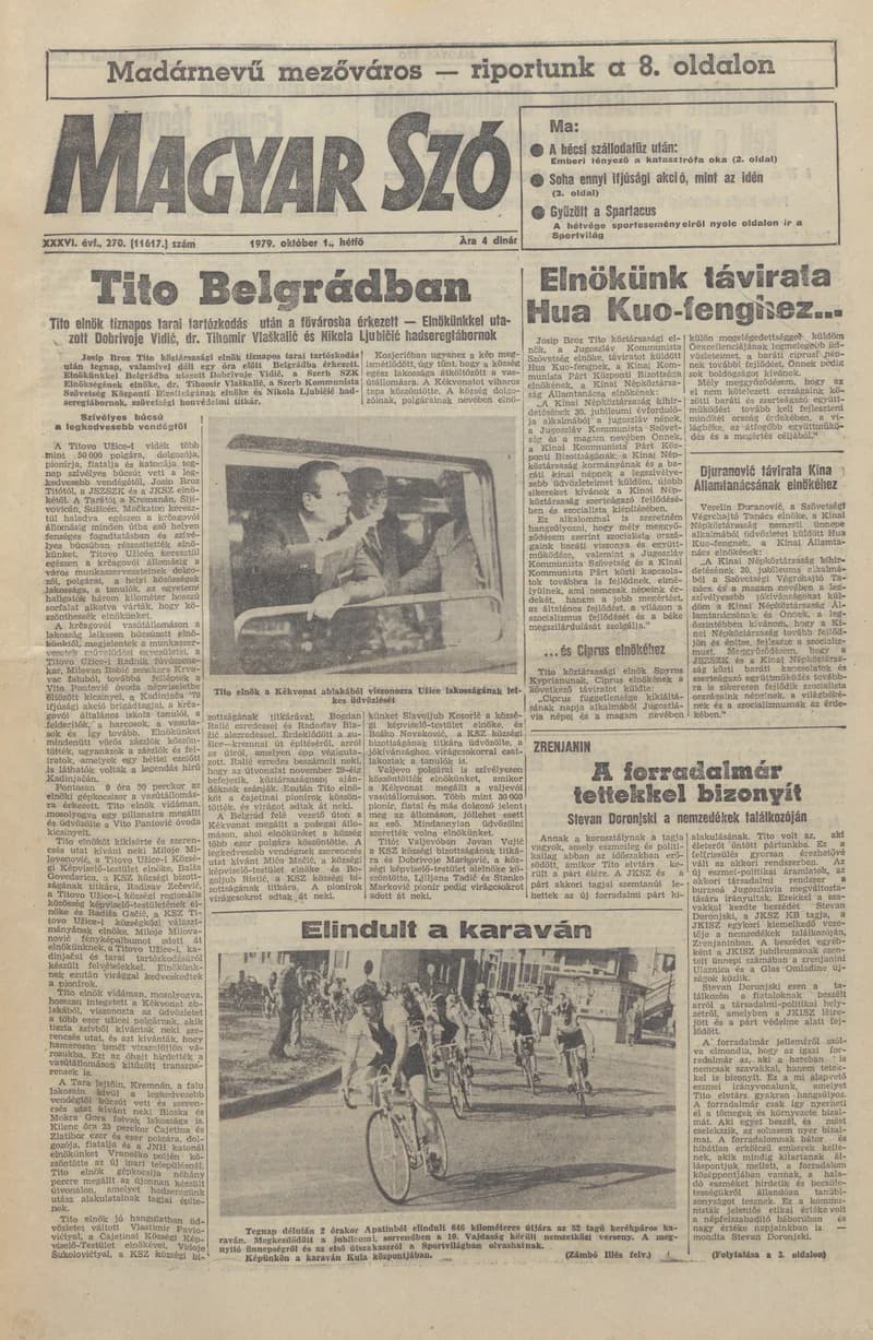 Magyar Szó, 36. évf. 1979. október 1. 270. sz. 1–16. oldal