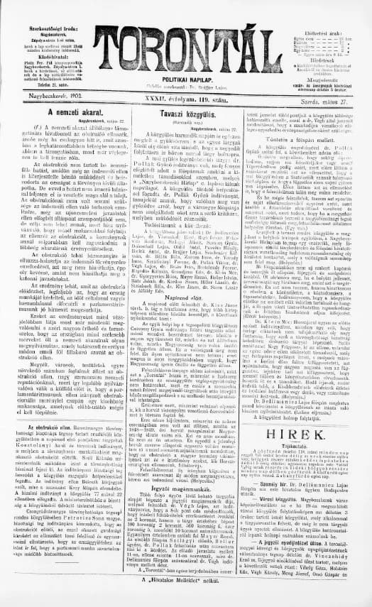 Torontál, 32. évf. 1903. május 27. 119. sz.