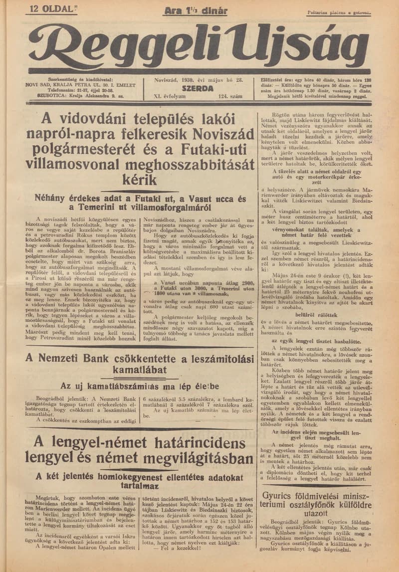Reggeli Újság, 11. évf. 1930. május 28. 124. sz.