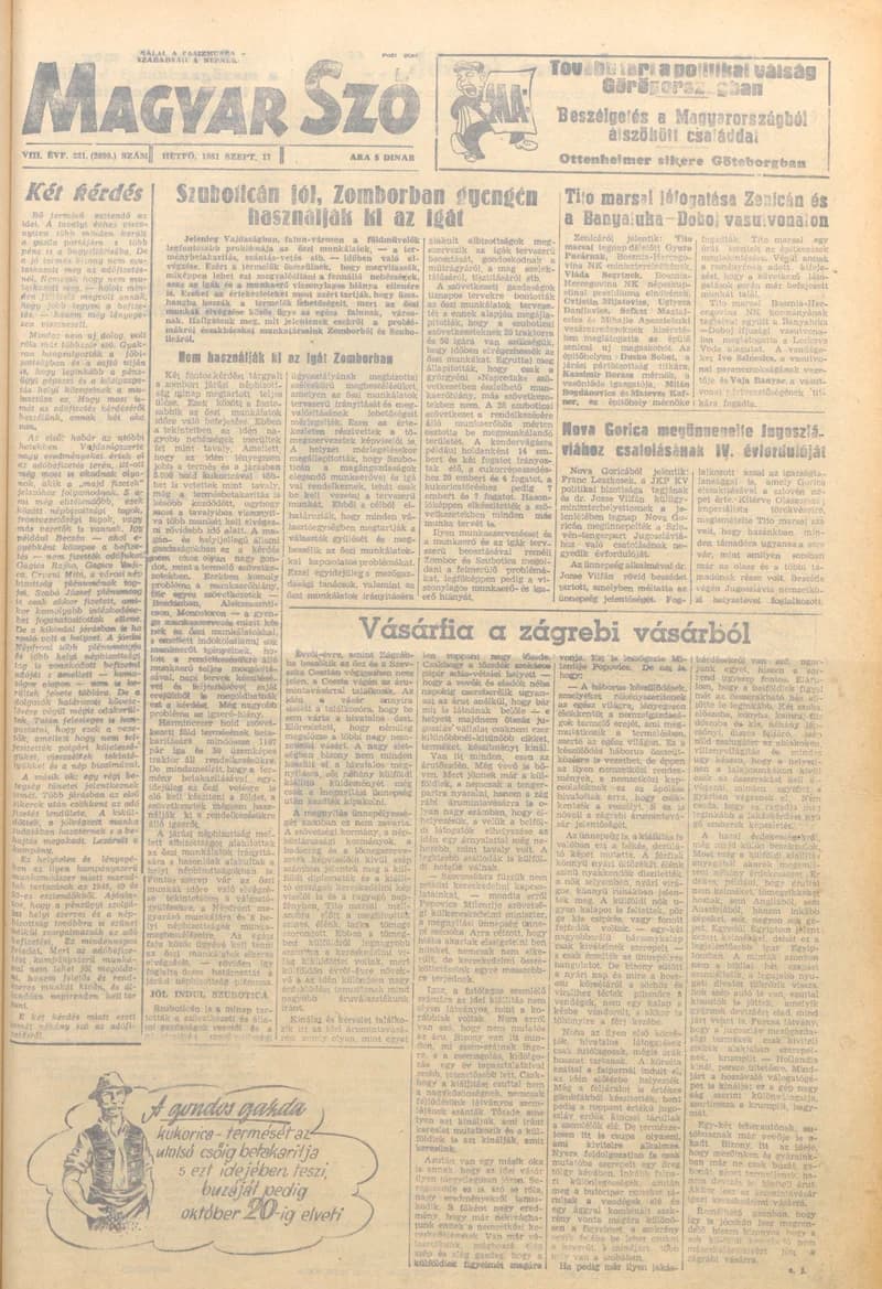 Magyar Szó, 8. évf. 1951. szeptember 17. 221. sz. 1–4. oldal