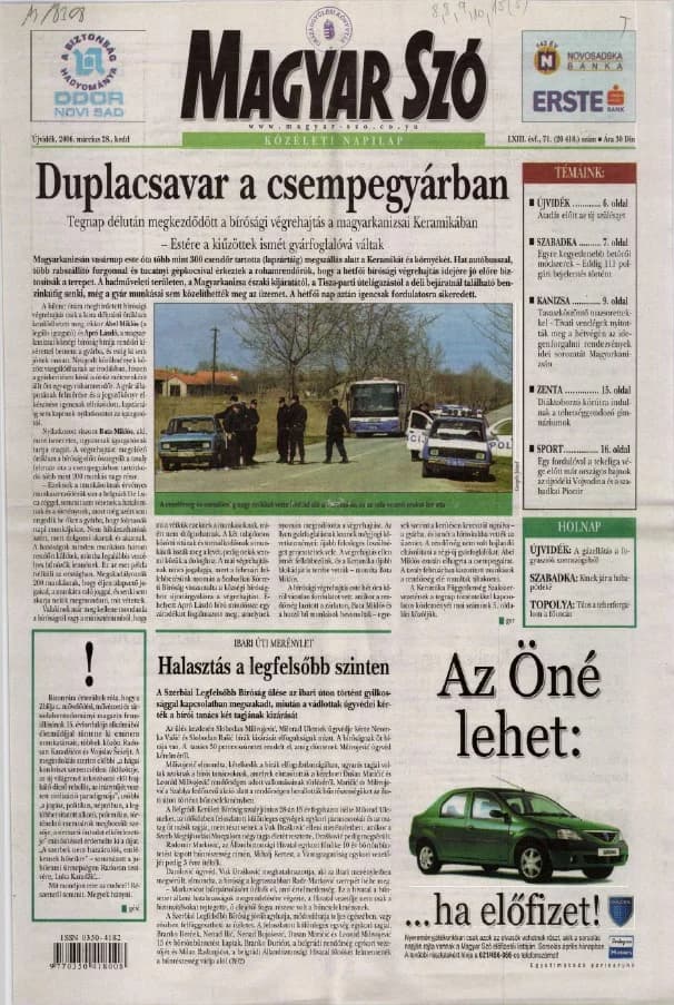 Magyar Szó, 63. évf. 2006. március 28. 71. sz. 1–20. oldal
