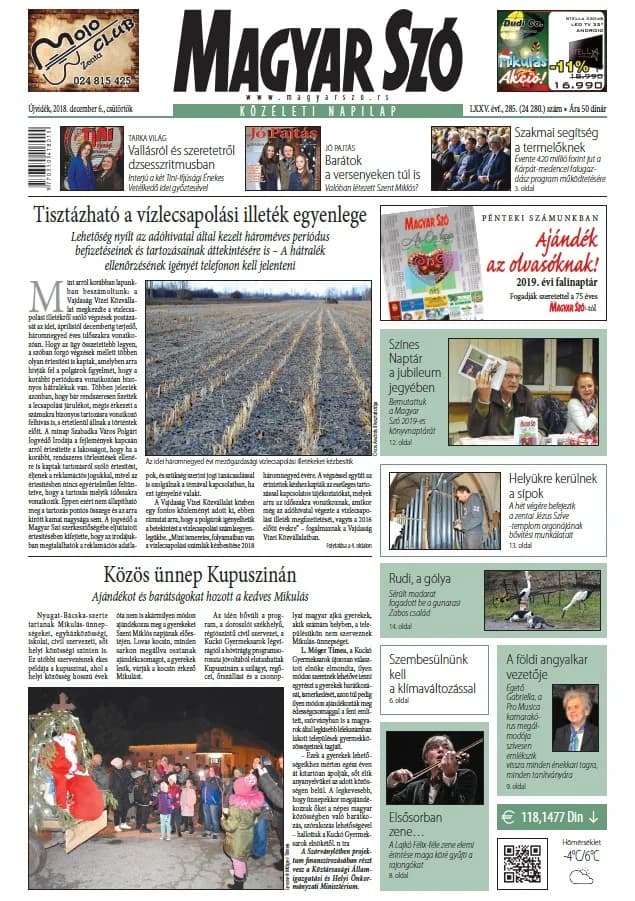Magyar Szó, 75. évf. 2018. december 6. 285. sz. 1–20. oldal