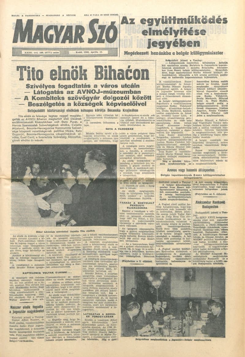 Magyar Szó, 23. évf. 1966. április 12. 100. sz.