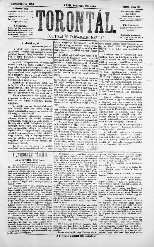 Torontál, 23. évf. 1894. július 30. 173. sz.