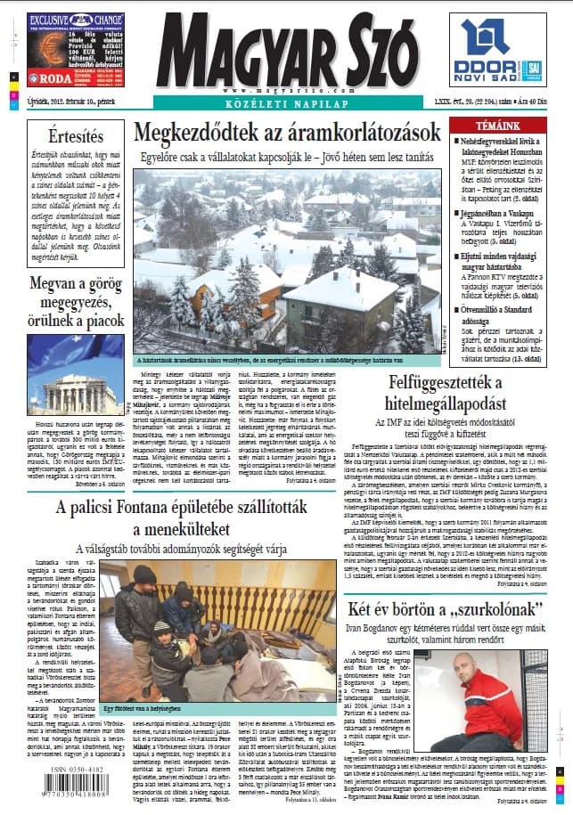 Magyar Szó, 69. évf. 2012. február 10. 32. sz. 1–20. oldal