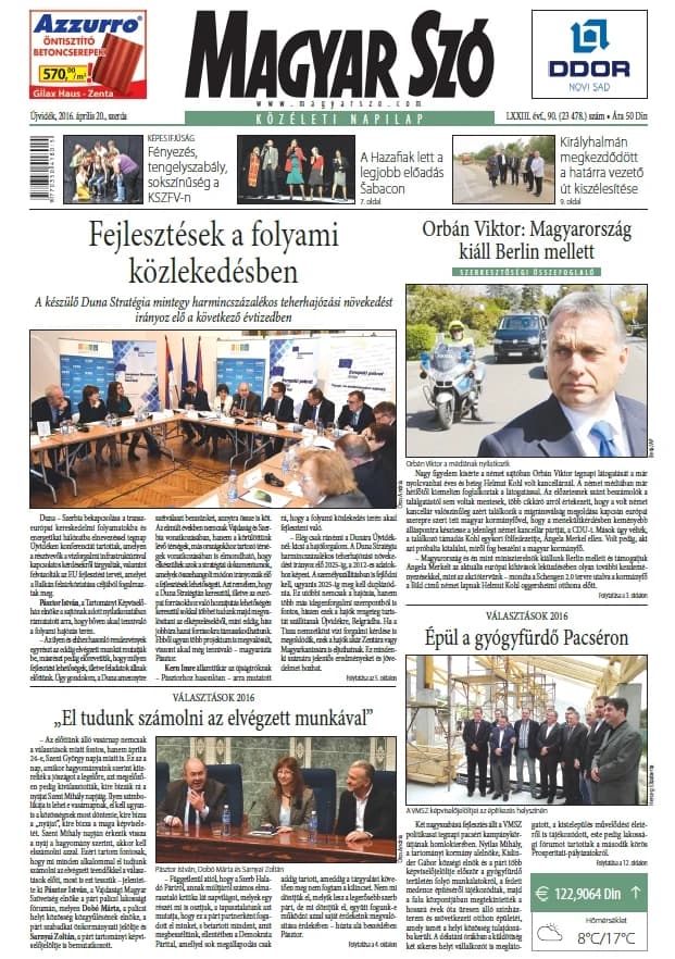 Magyar Szó, 73. évf. 2016. április 20. 90. sz. 1–16. oldal
