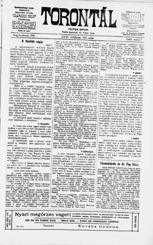 Torontál, 35. évf. 1906. május 7. 104. sz.