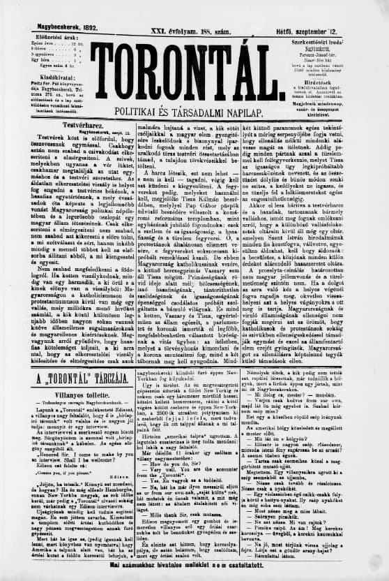 Torontál, 21. évf. 1892. szeptember 12. 188. sz.