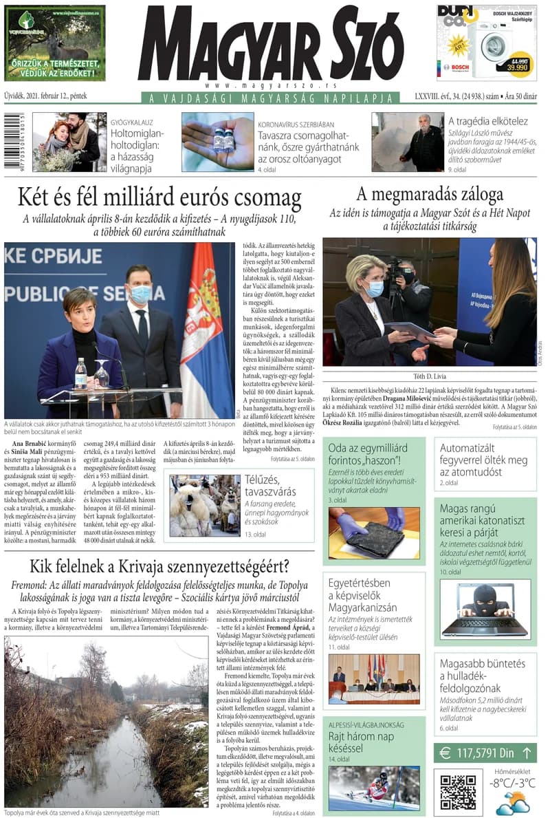 Magyar Szó, 78. évf. 2021. február 12. 34. sz. 1–16. oldal