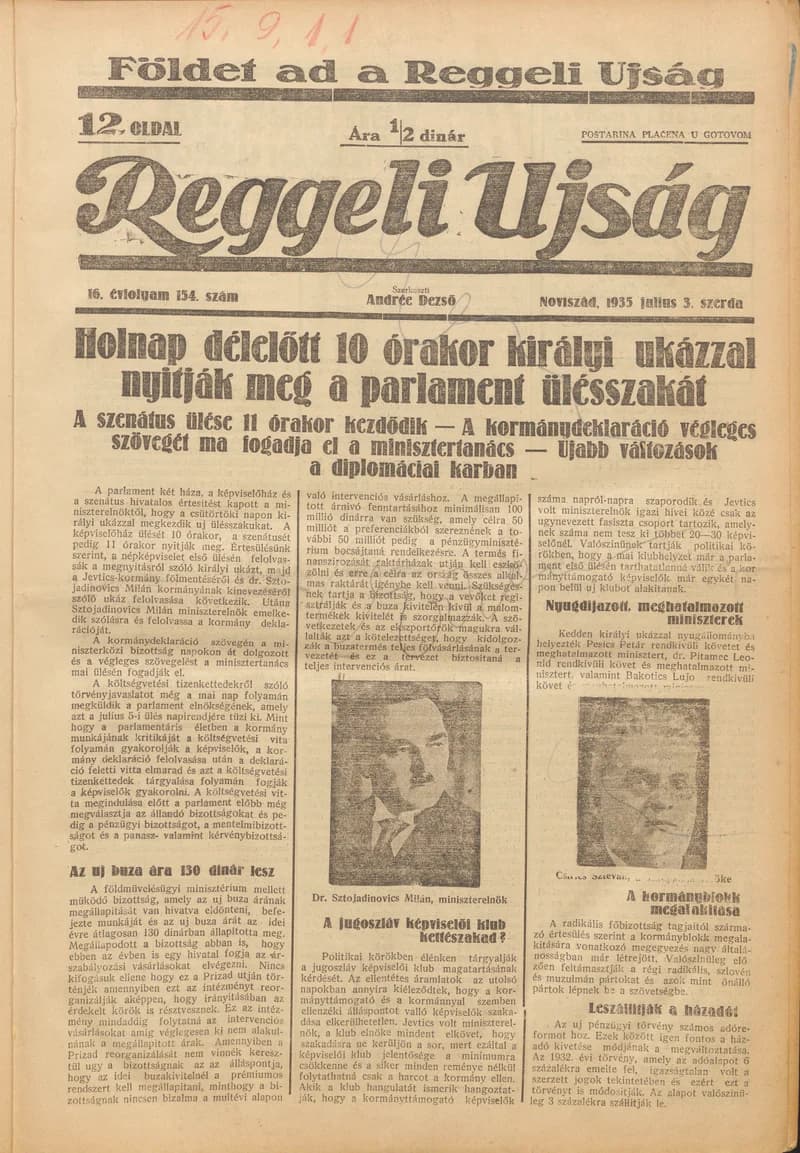 Reggeli Újság, 16. évf. 1935. július 3. 154. sz.