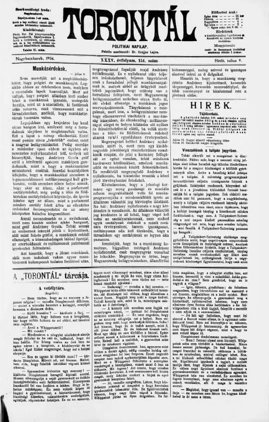 Torontál, 35. évf. 1906. július 9. 154. sz.